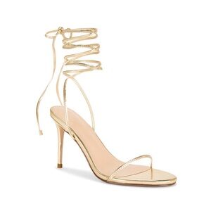 NWT Charlotte Russe Cassie gold lace up heels. Size 8